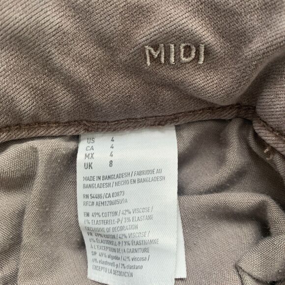 American Eagle Outfitters Super Stretch MIDI Shorts Light Brown Womens Size 4 - Picture 7 of 8